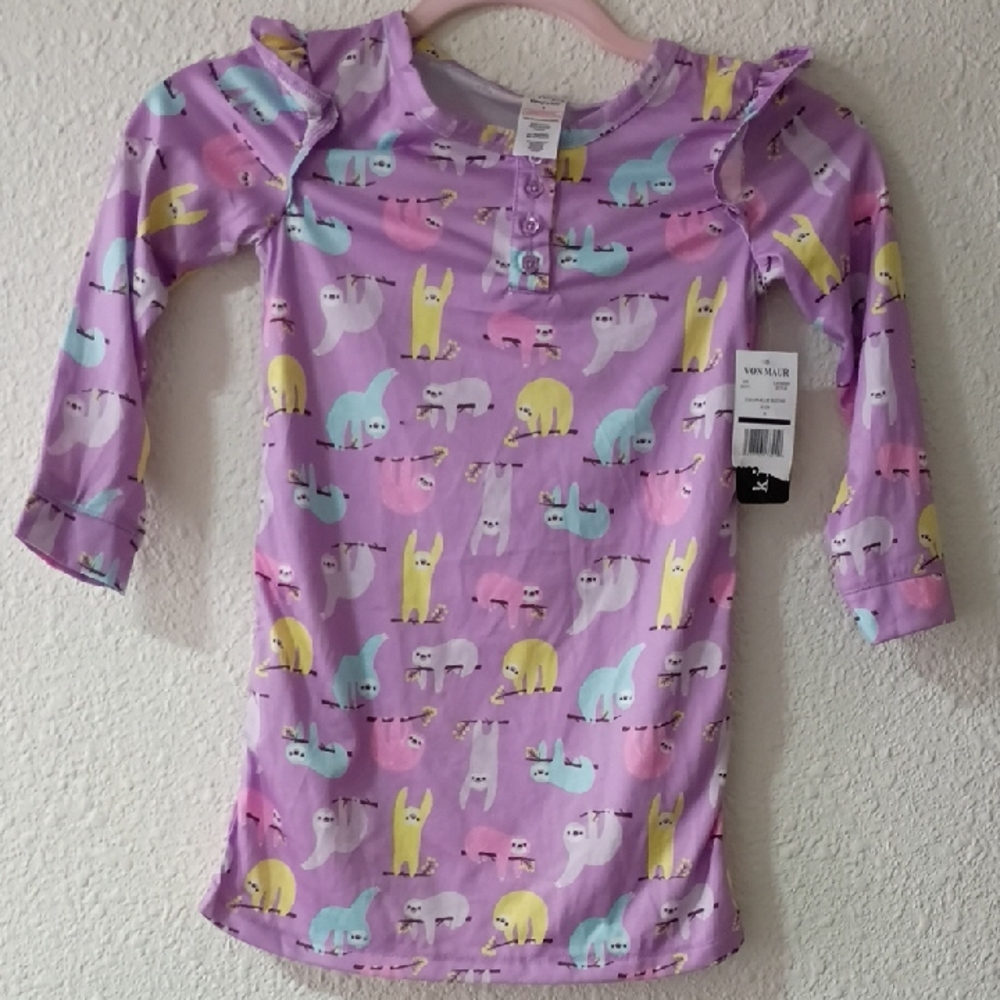 Topia Purple and Yellow Sloth Sleepwear